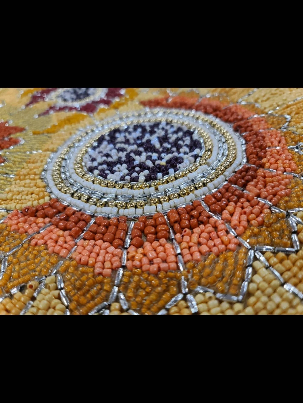 Shabby Chic Beaded Sunflower Table Runner Fall Floral Thanksgiving Decor 36